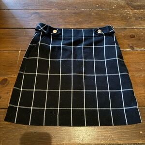 LOFT Black and White Checkered Mini Skirt